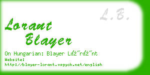 lorant blayer business card